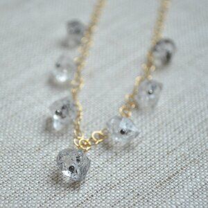 Herkimer Diamond Necklace in Gold - Hand Made in Canada